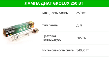 Лампа GroLux 250 Вт
