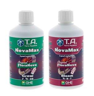 Комплект удобрений NovaMax Bloom (FloraNova Bloom)+NovaMax Grow (FloraNova Grow) 2x500 мл Органоминеральные удобрения Nova Max (Flora Nova)